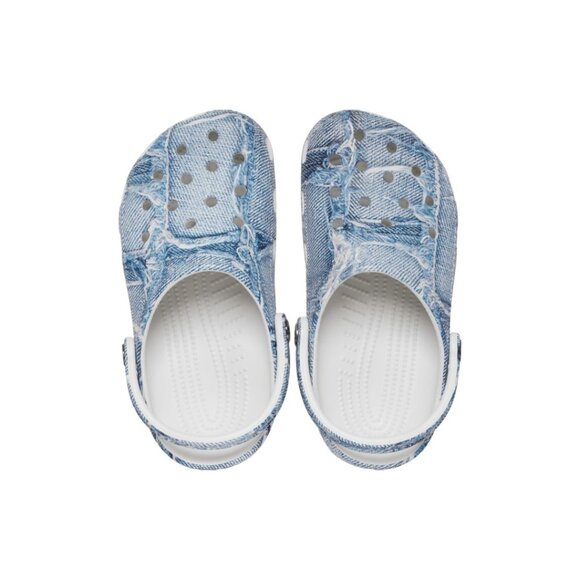 Crocs Women's Adult Classic Denim Clog White Blue Size 5-10 NEW - Picture 3 of 3
